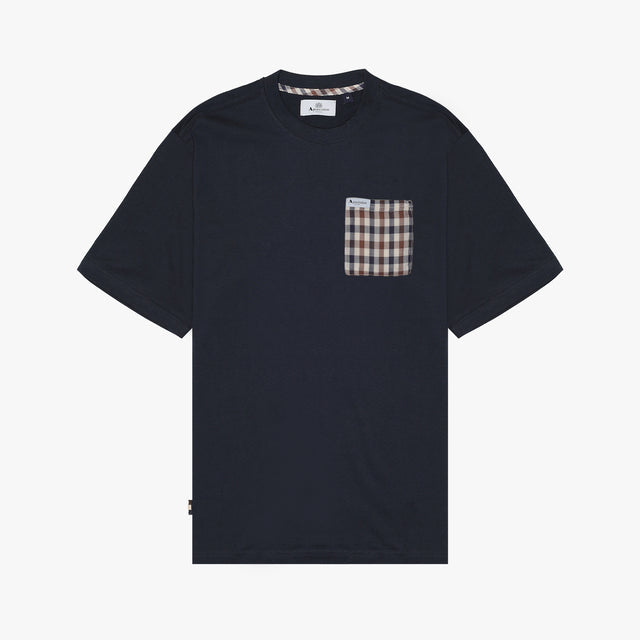 Club Check Pocket T-Shirt Aquascutum - Dark Navy
