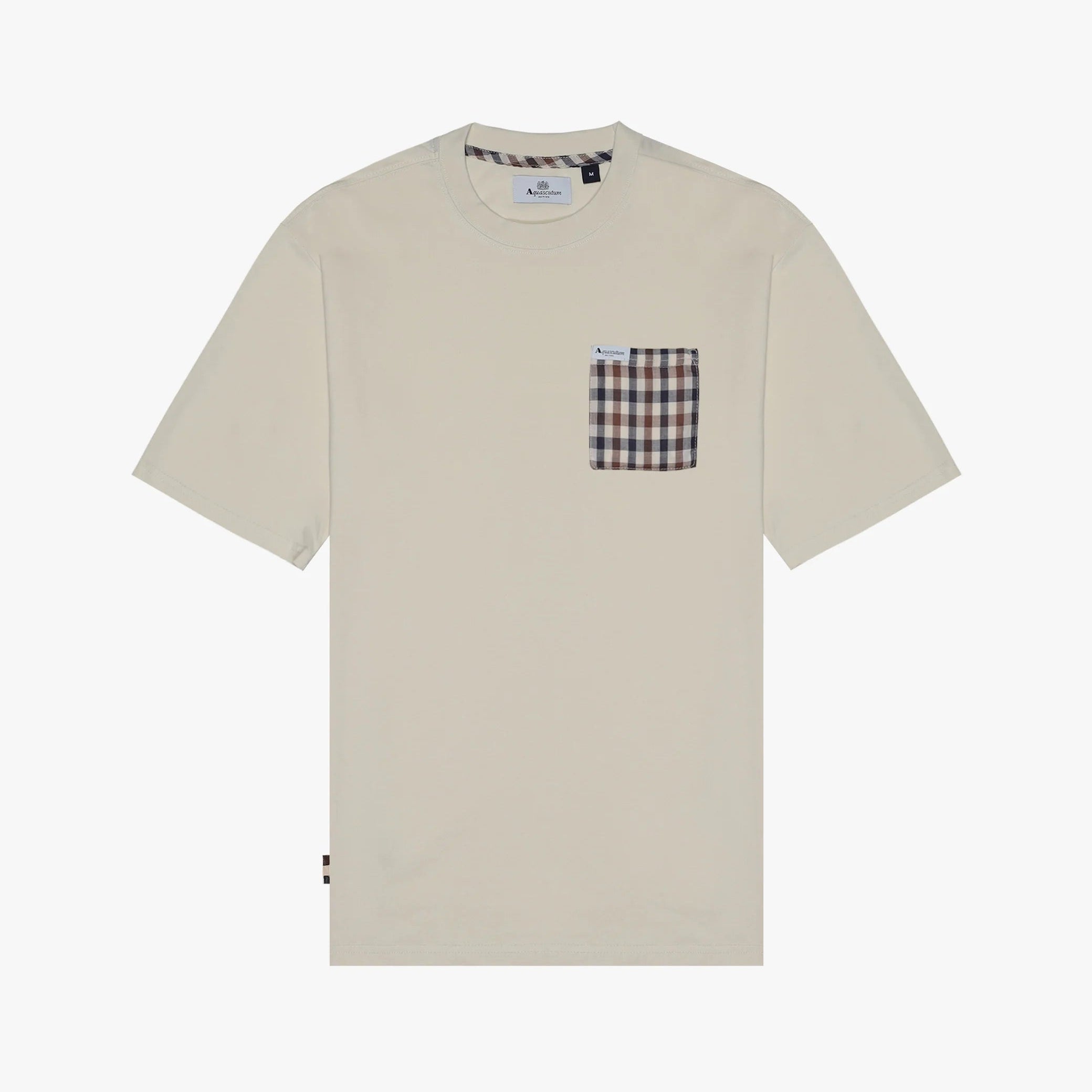 Club Check Pocket T-Shirt Aquascutum - Panna