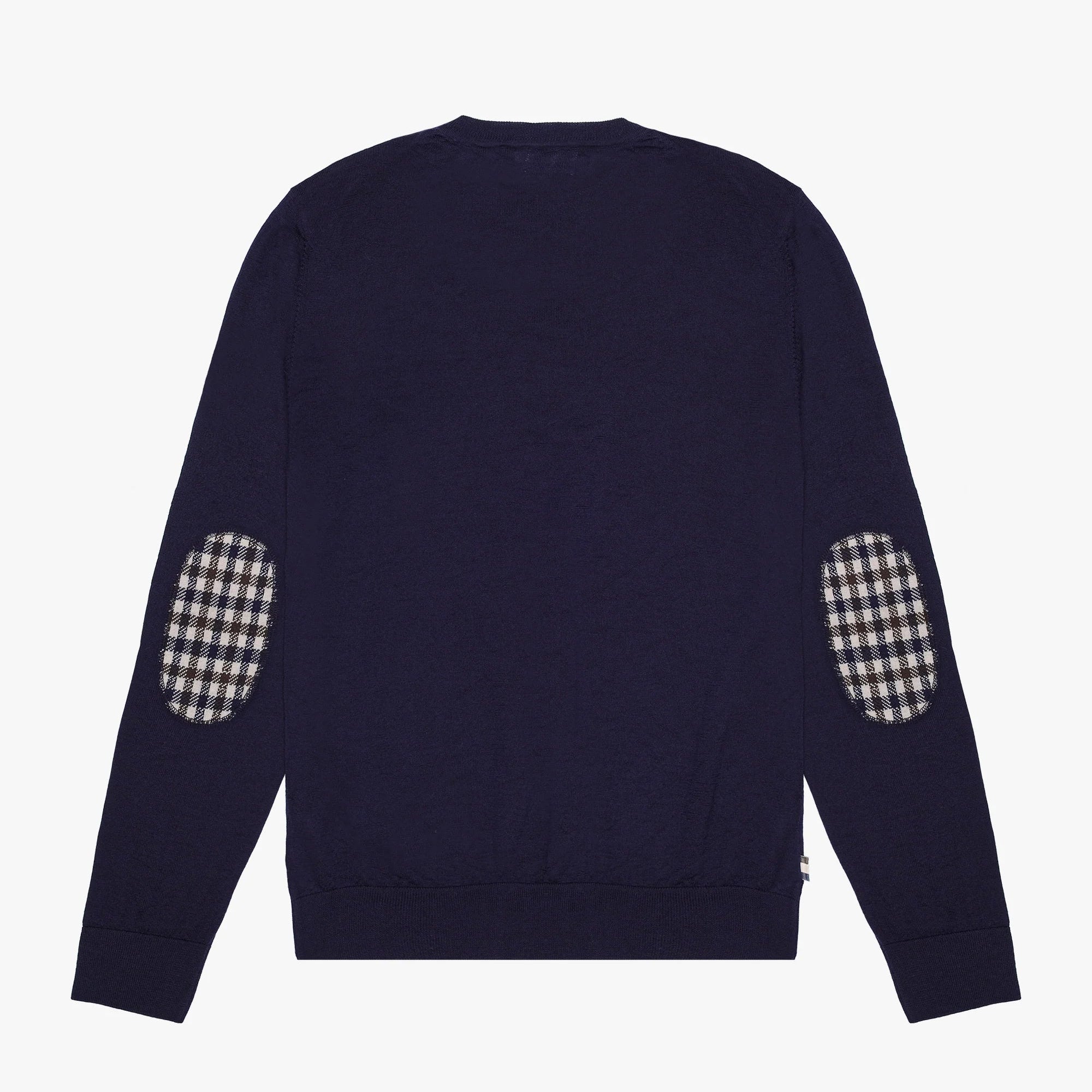 Extrafine Merino Wool Patches Knit Aquascutum AW25 - Navy