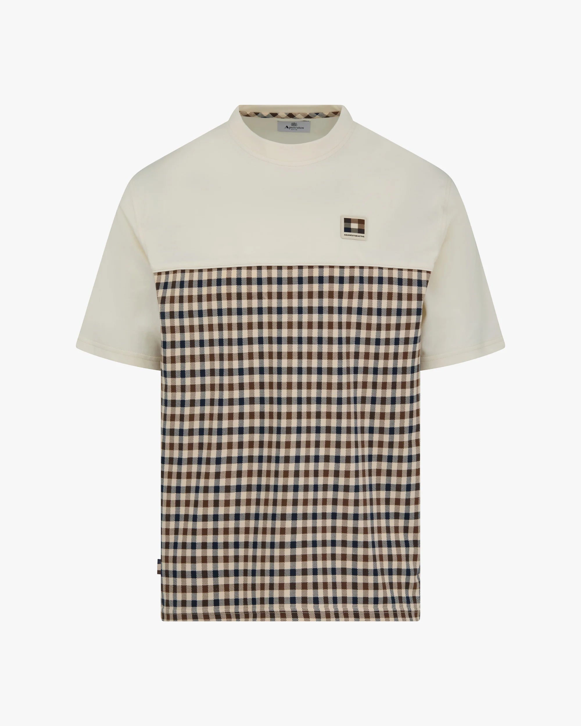 Club Check Panel T-Shirt Aquascutum - White