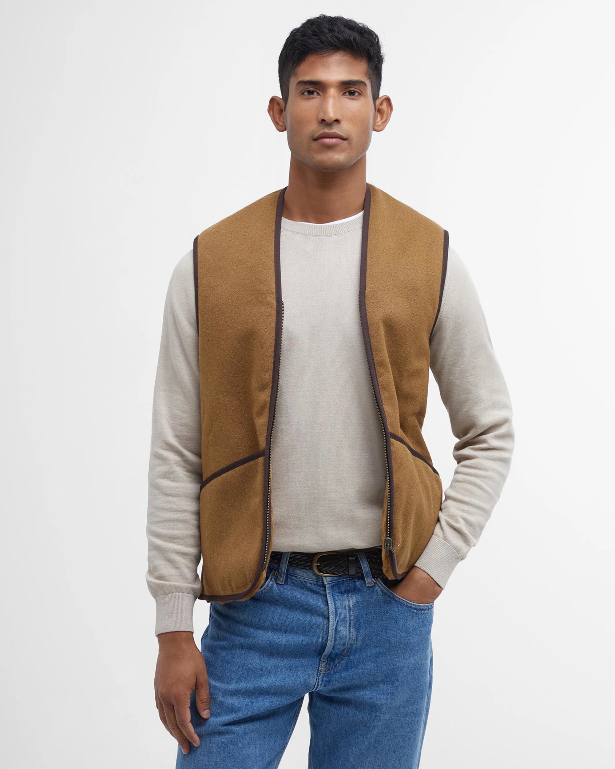 Warm Pile Waistcoat Zip AW25 Barbour - Brown