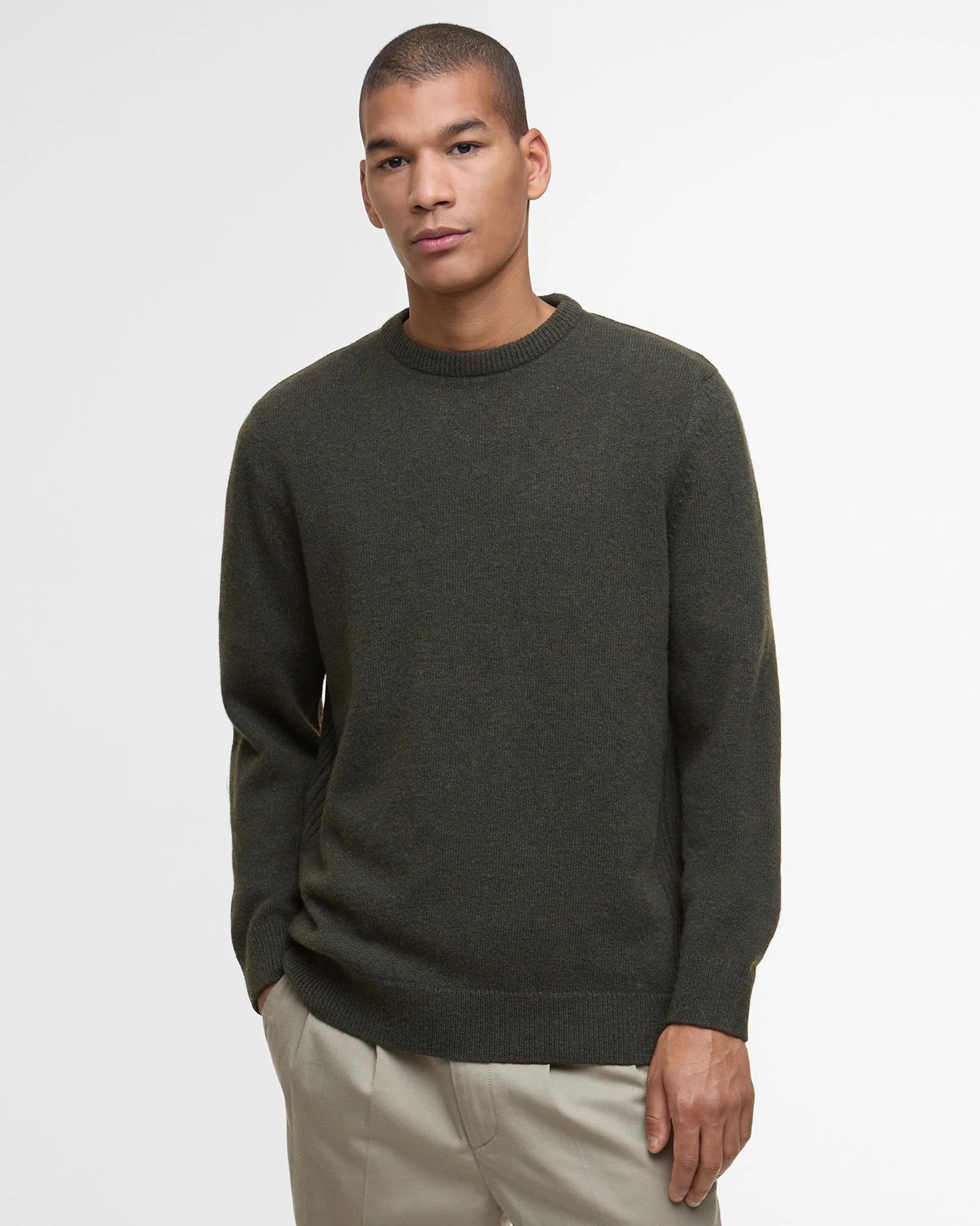 Holden Crew Neck Sweater AW25 Barbour - Olive Marl