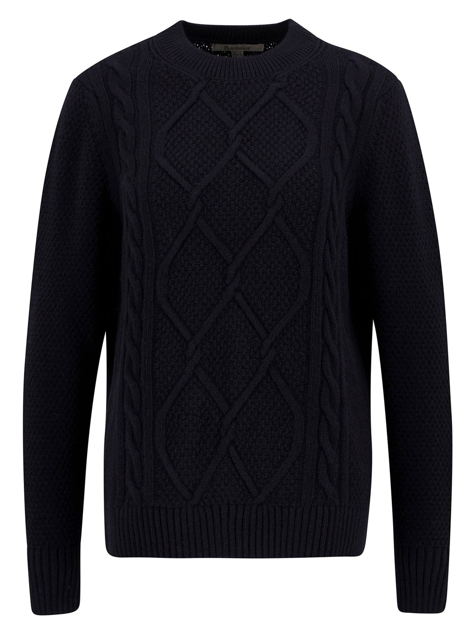 Burne Crew Knitted Jumper AW25 Barbour Donna - Black