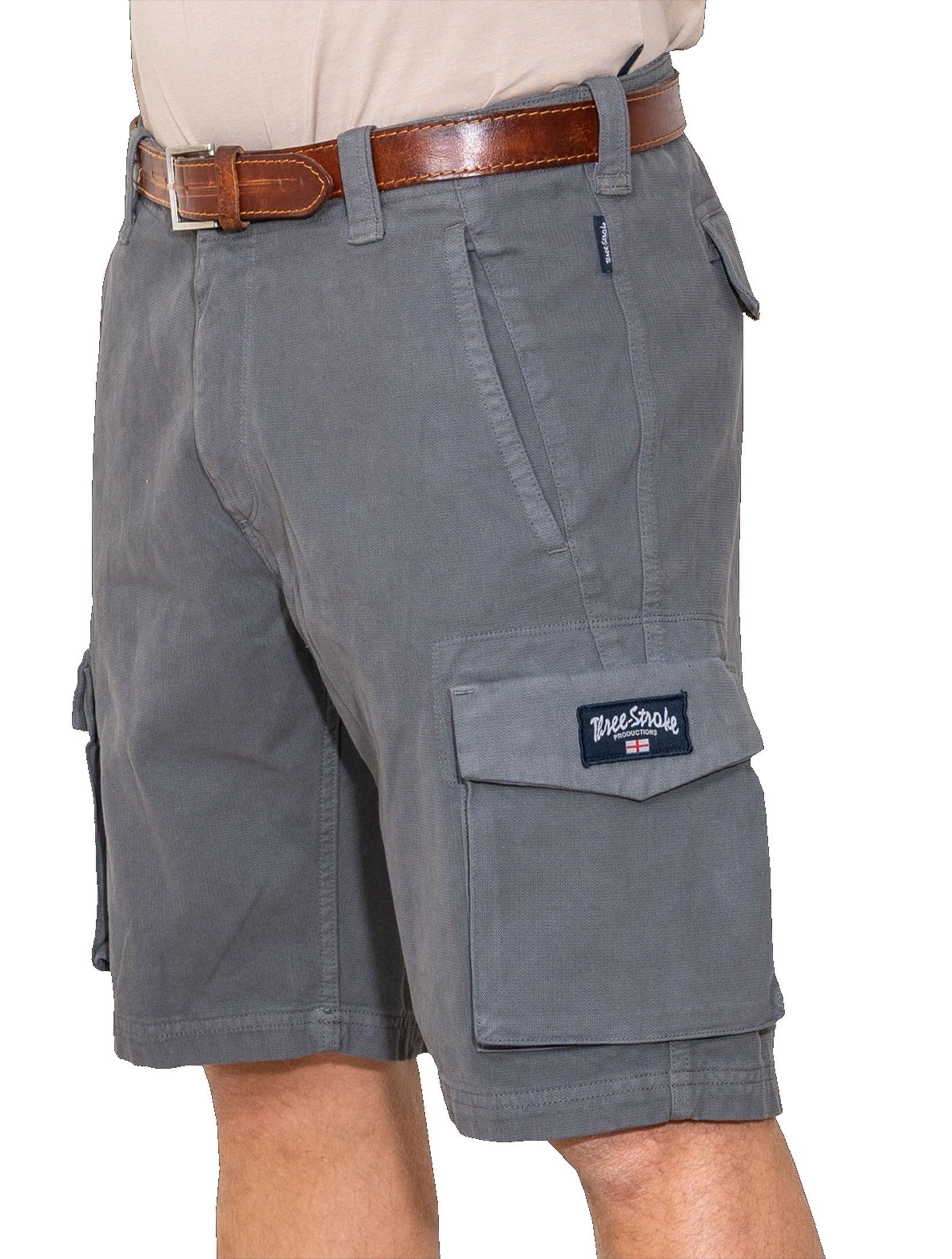 041-SS26 Combat Cargo Short Three Stroke – Grey