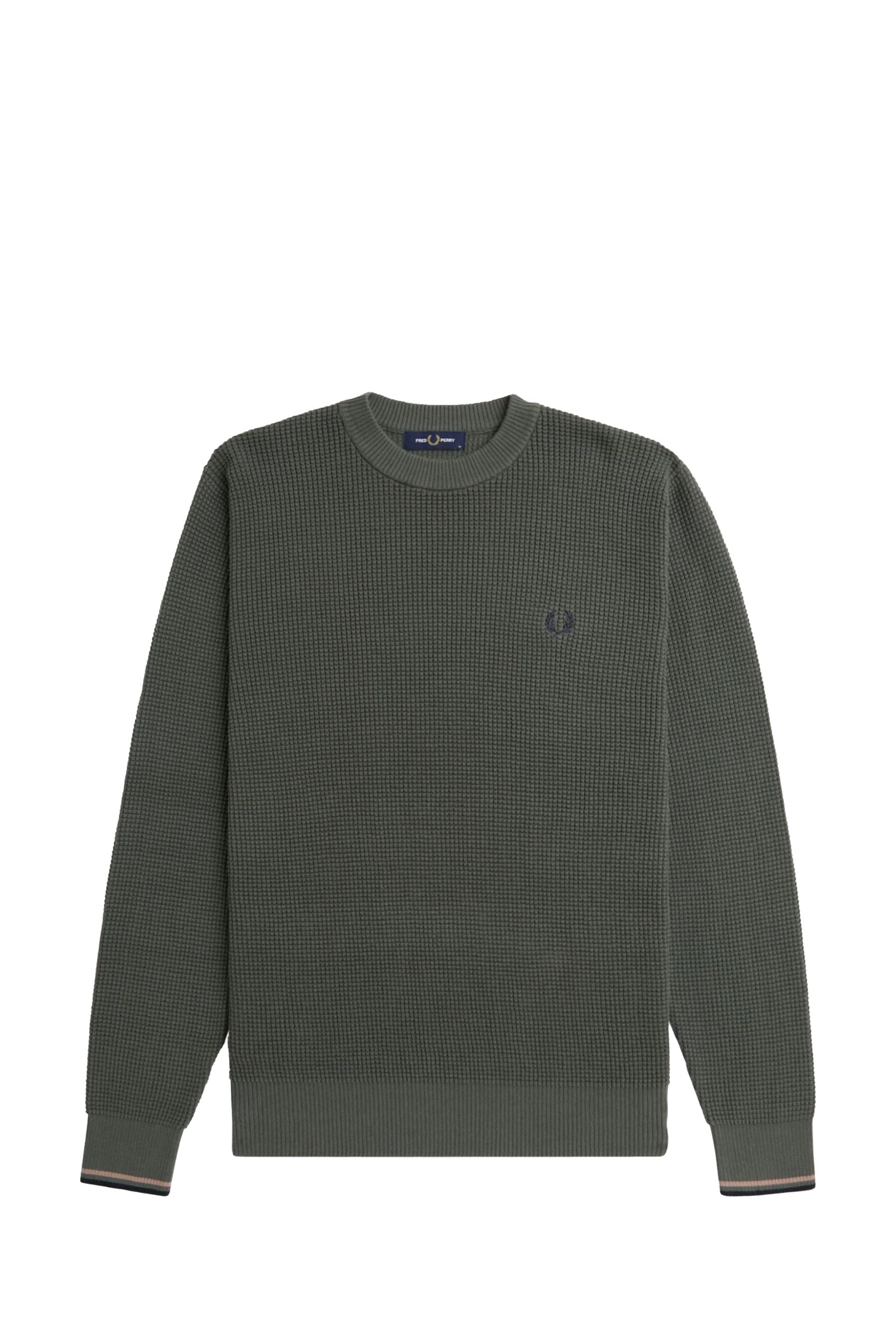 FP Waffle Stitch Jumper Fred Perry - Field Green