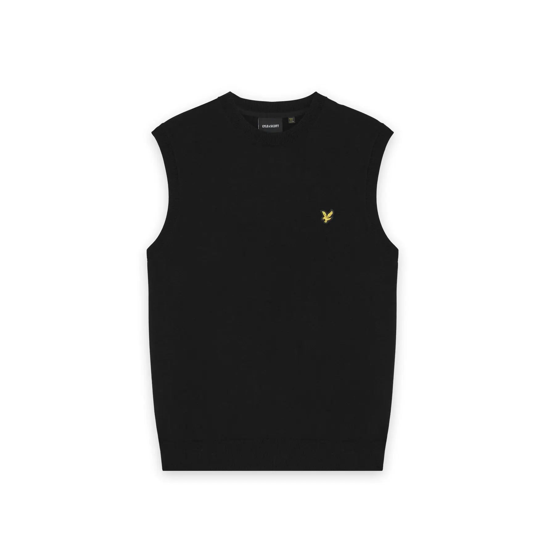 Cotton Crew Neck Knitted Vest Lyle & Scott - Black