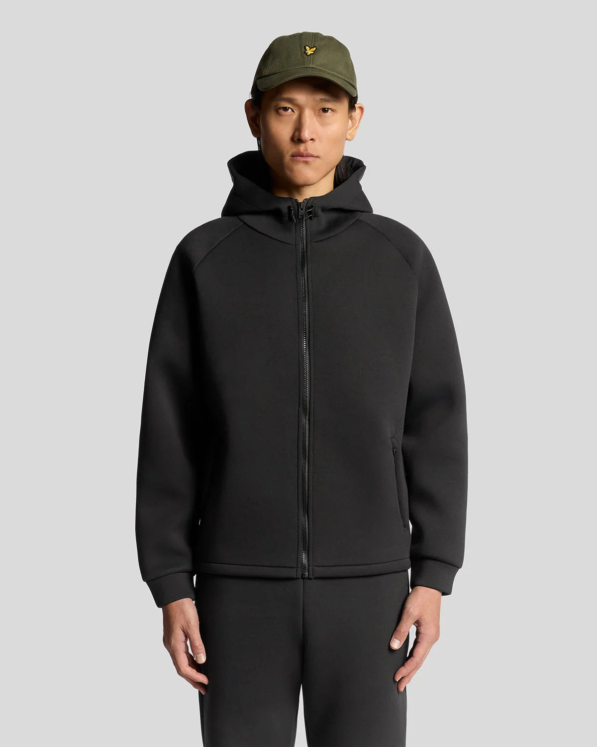 Neoprene Full Zip Through Hoodie Lyle & Scott AW25 - Jet Black