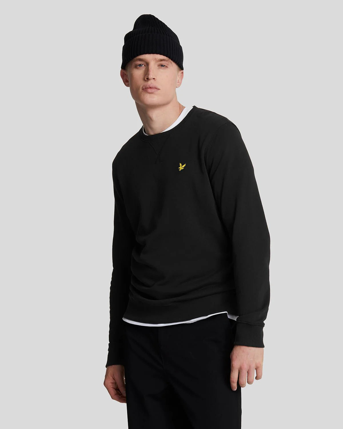 Brushed Back Crew Neck Sweatshirt Lyle & Scott - Jet Black