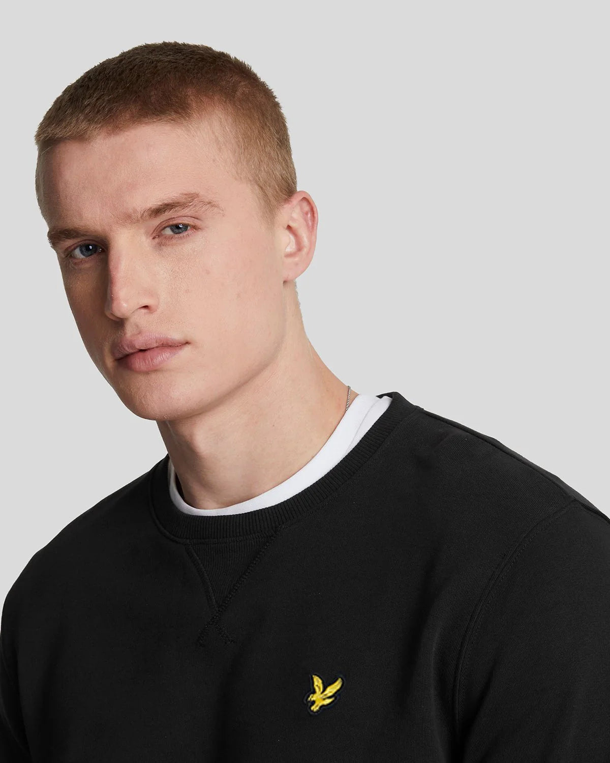 Brushed Back Crew Neck Sweatshirt Lyle & Scott - Jet Black