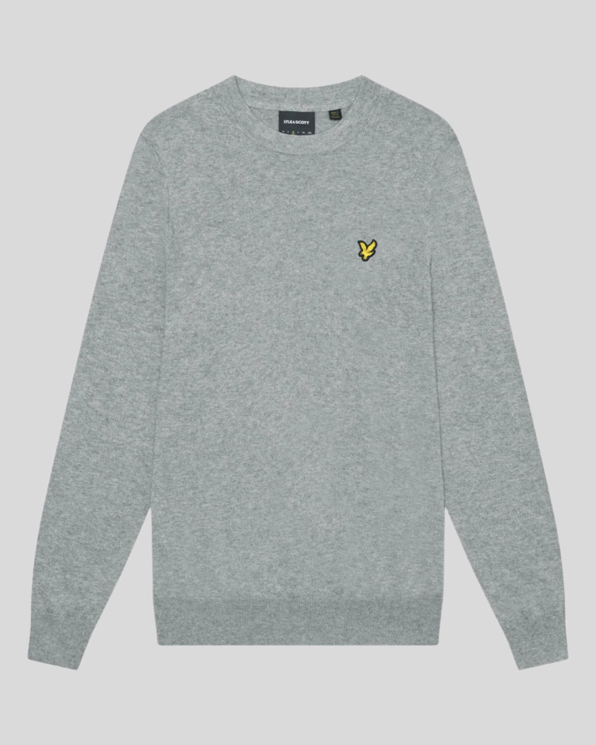 Lyle & Scott – Cotton Merino Crew Neck Jumper – Mid Grey Marl