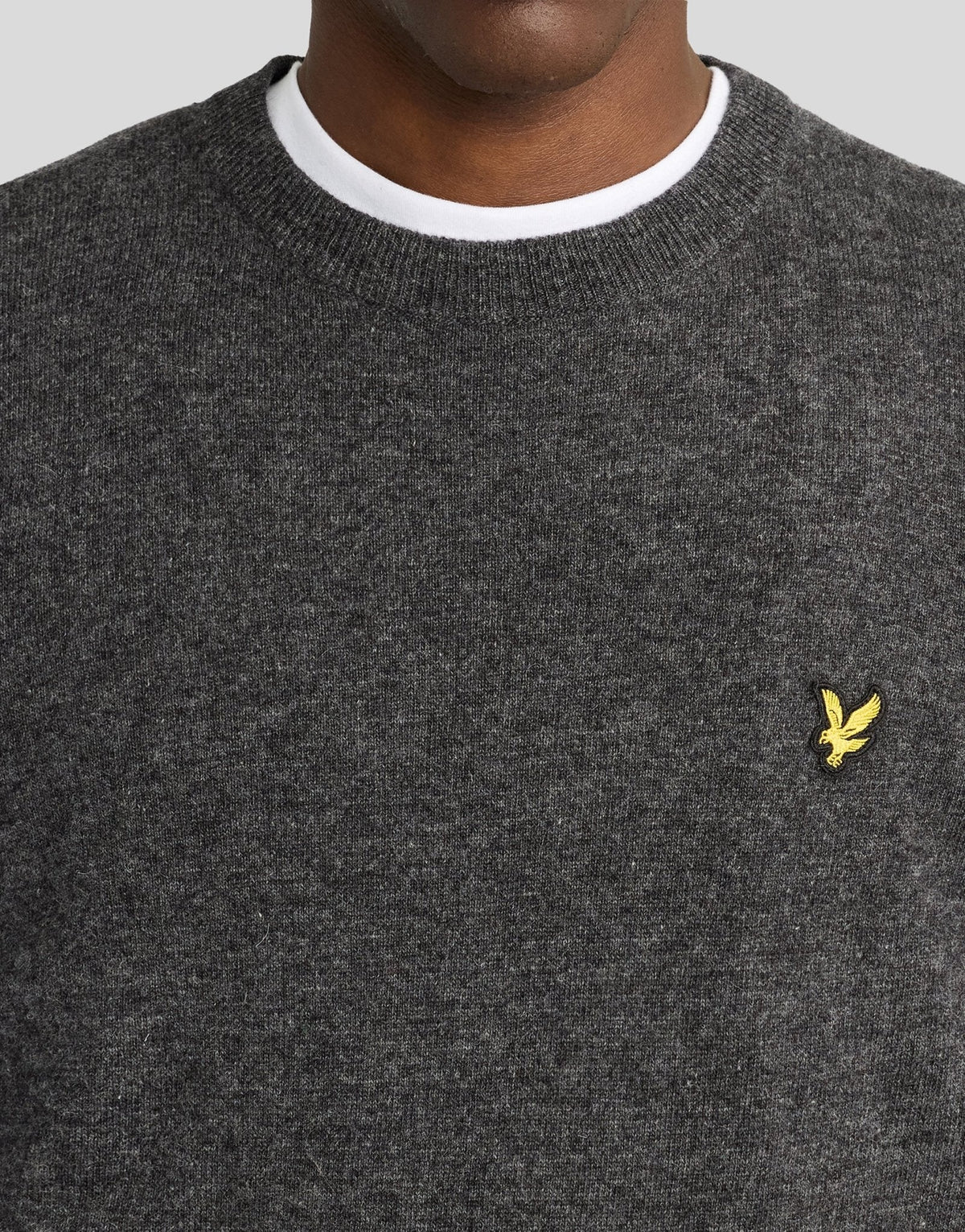 Lyle & Scott – Lambswool Blend Crew Neck Jumper – Charcoal Marl