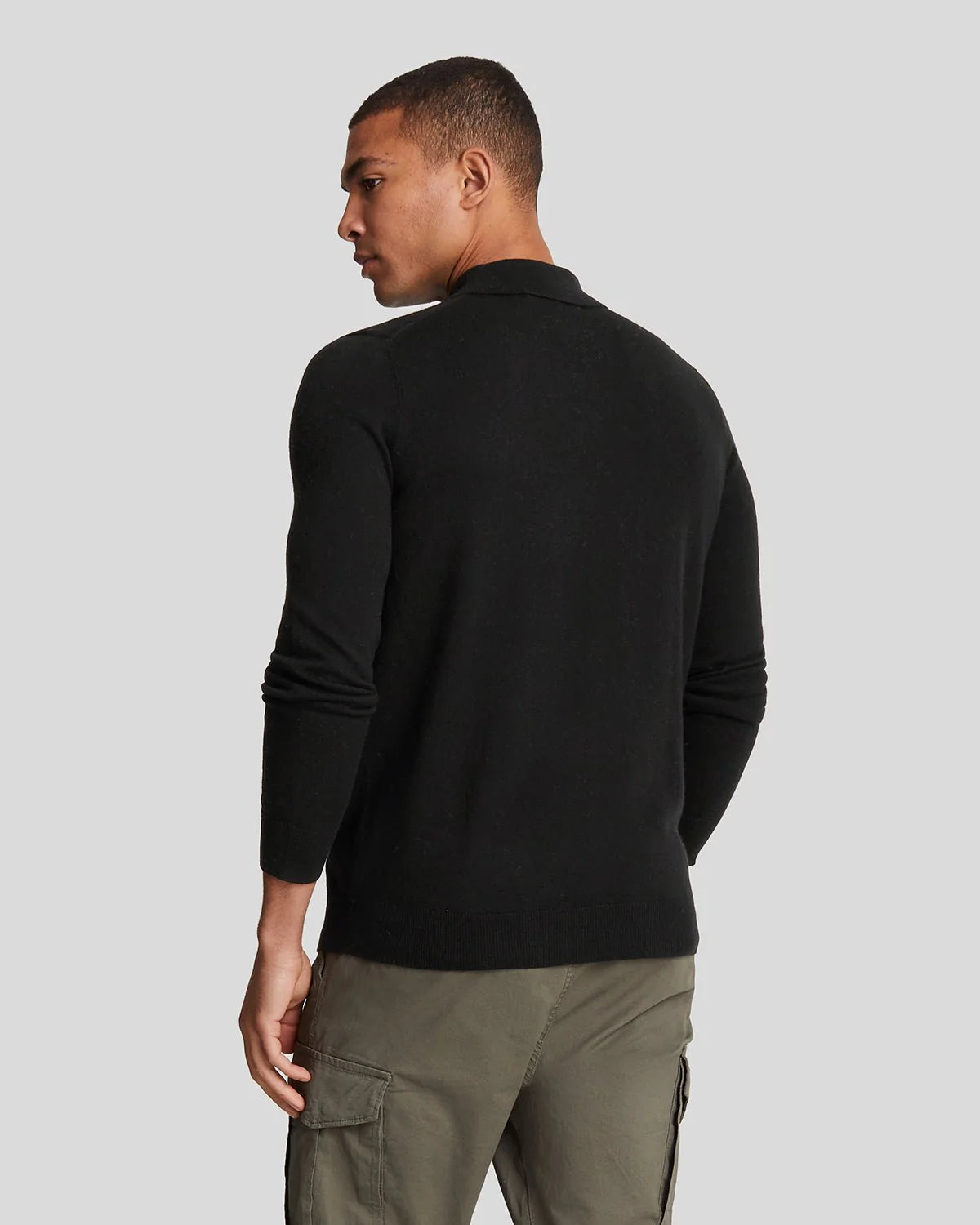 Merino Blend Long Sleeve Polo Shirt Lyle & Scott AW25 - Jet Black