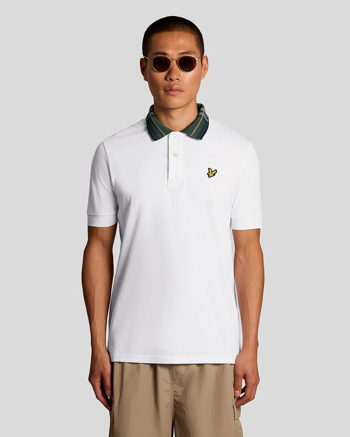 Tartan Collar Polo Shirt Lyle & Scott - White