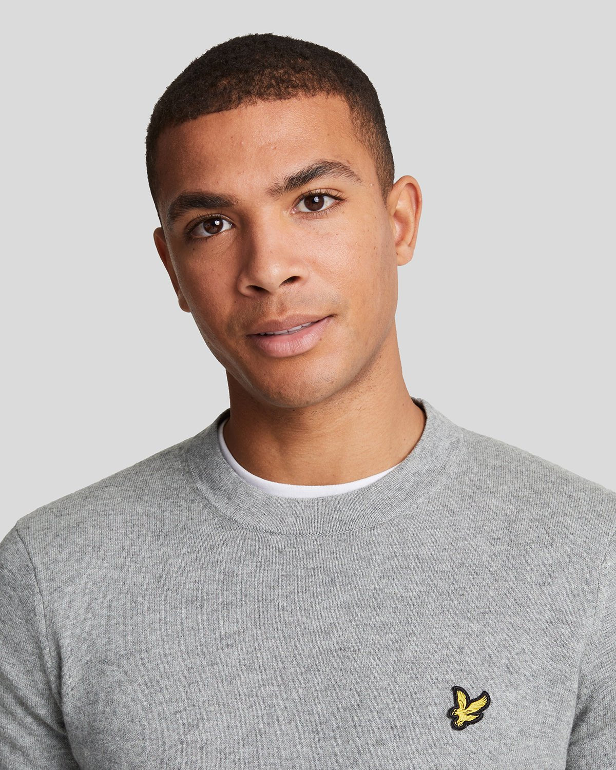 Lyle & Scott – Cotton Merino Crew Neck Jumper – Mid Grey Marl