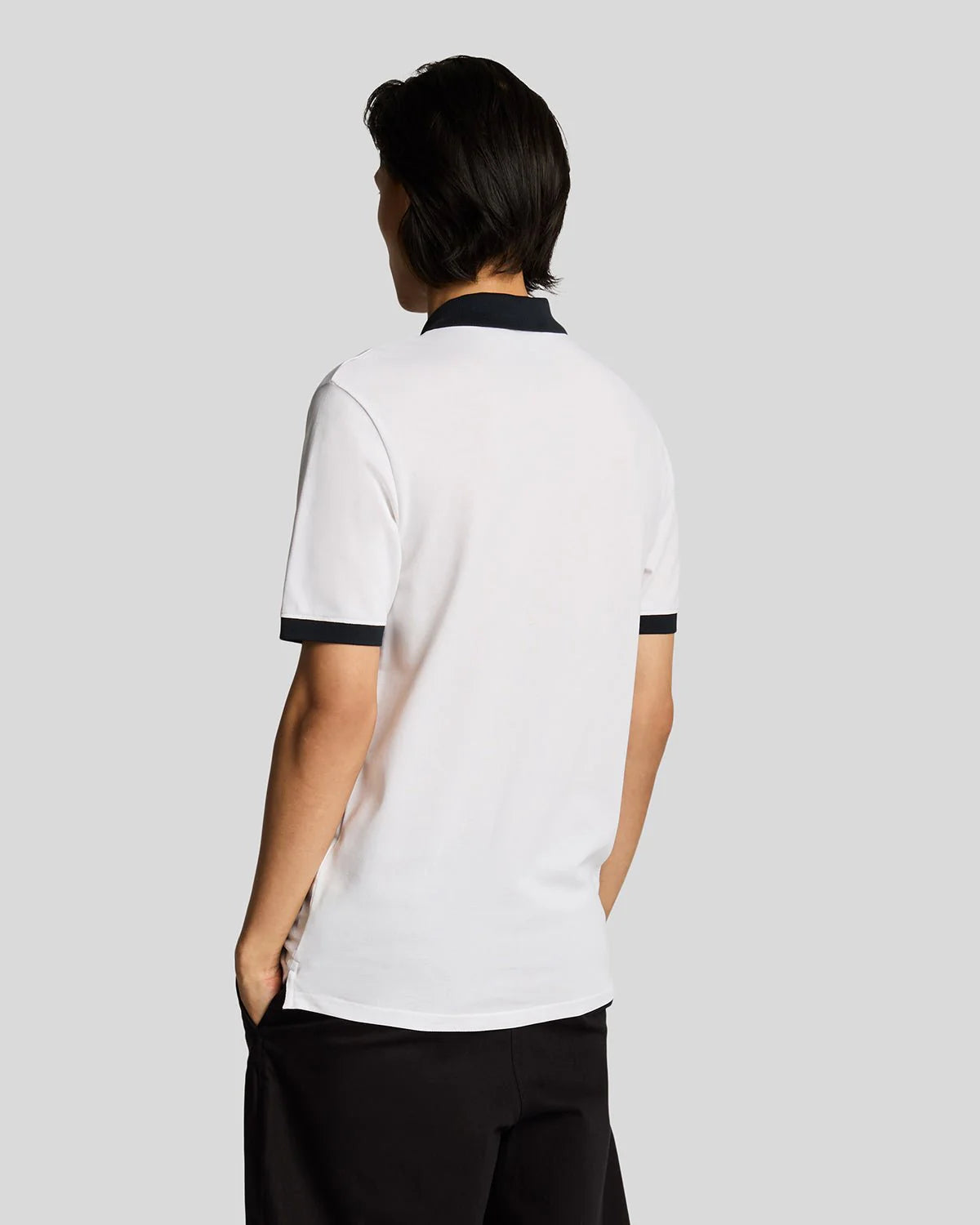 Superfine Ringer Polo Shirt Lyle & Scott - White / Dark Navy