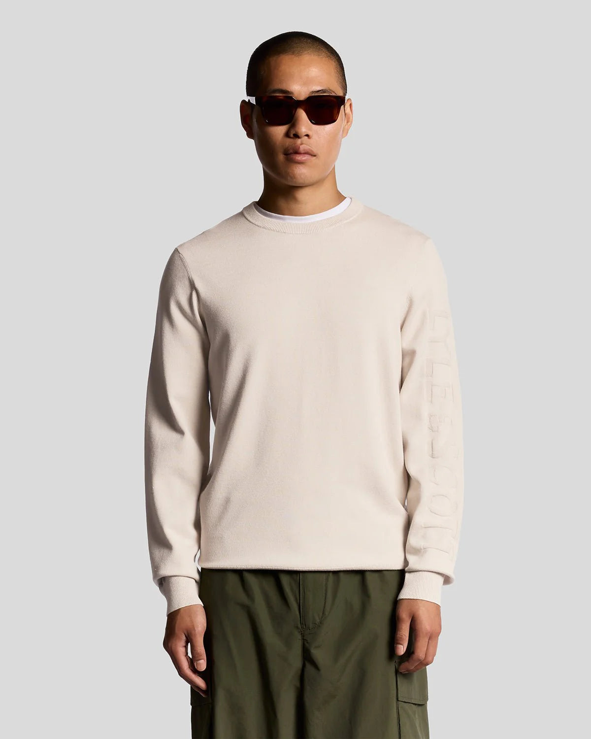 Mesh Logo Crew Neck Jumper Lyle & Scott AW25 - Putty