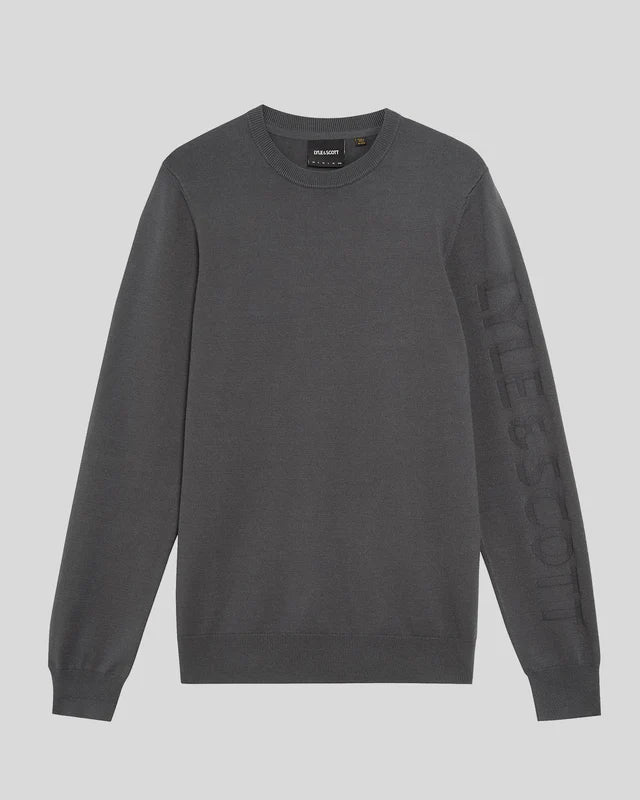 Mesh Logo Crew Neck Jumper Lyle & Scott AW25 - Shadow