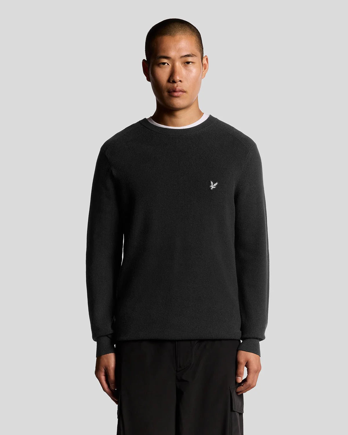 Engineered Rib Crew Neck Jumper Lyle & Scott AW25 - Black Ice