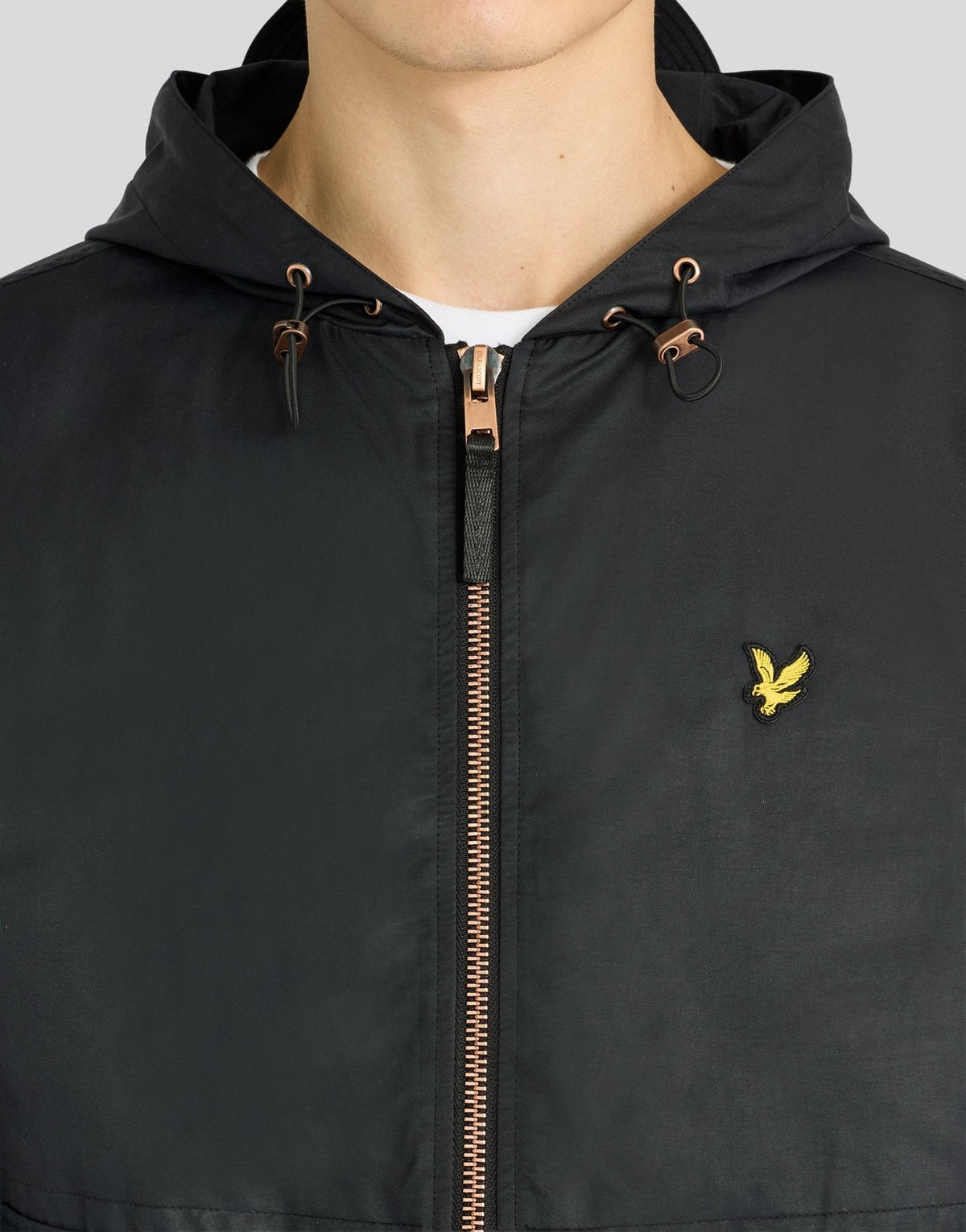 Lyle & Scott – Waxed Hooded Utility Jacket – Jet Black