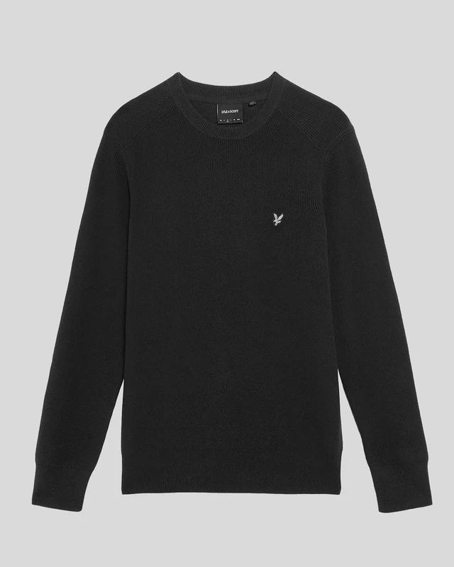 Engineered Rib Crew Neck Jumper Lyle & Scott AW25 - Black Ice