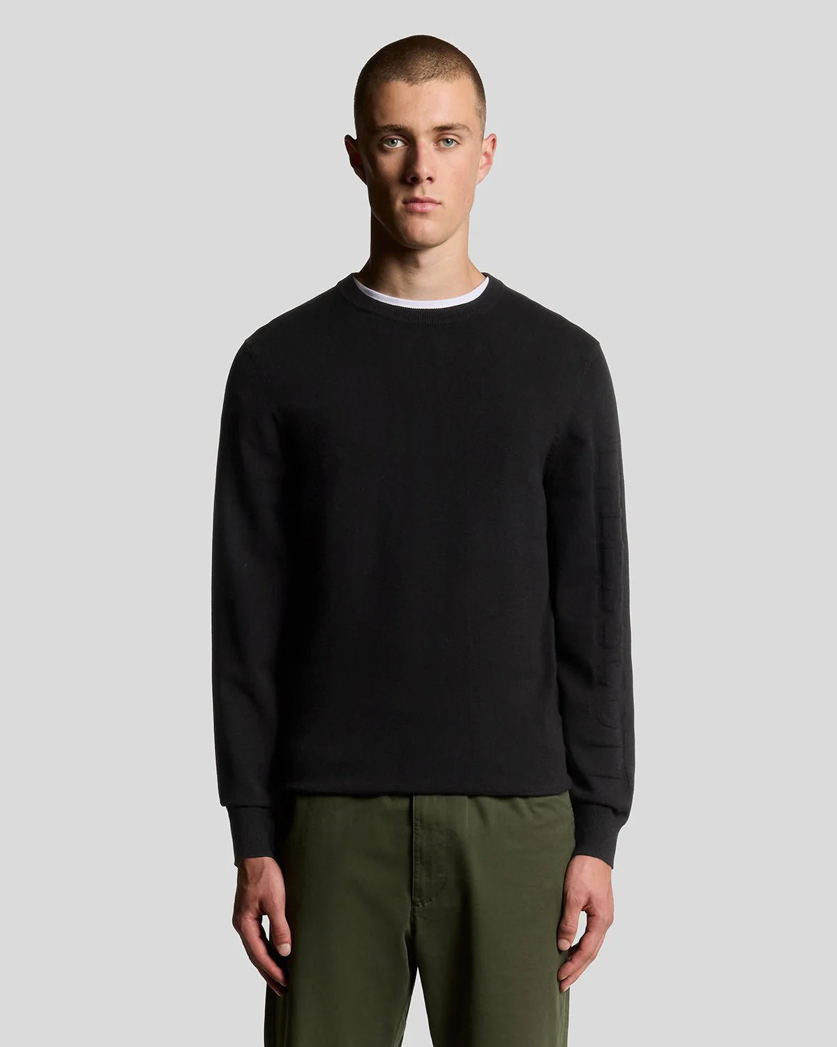 Mesh Logo Crew Neck Jumper Lyle & Scott AW25 - Jet Black
