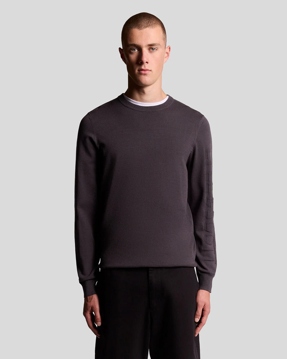 Mesh Logo Crew Neck Jumper Lyle & Scott AW25 - Shadow