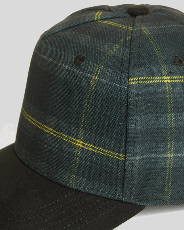 Contrast Peak Tartan Check Baseball Cap - Jet Black