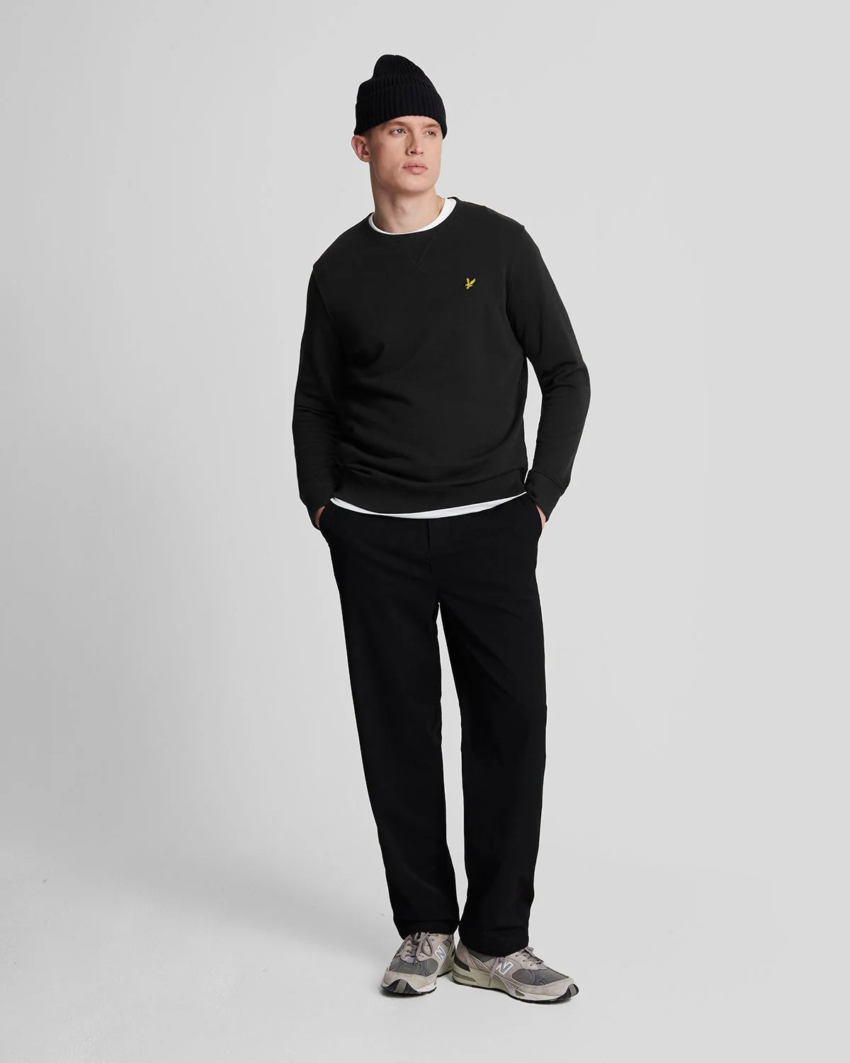 Brushed Back Crew Neck Sweatshirt Lyle & Scott - Jet Black