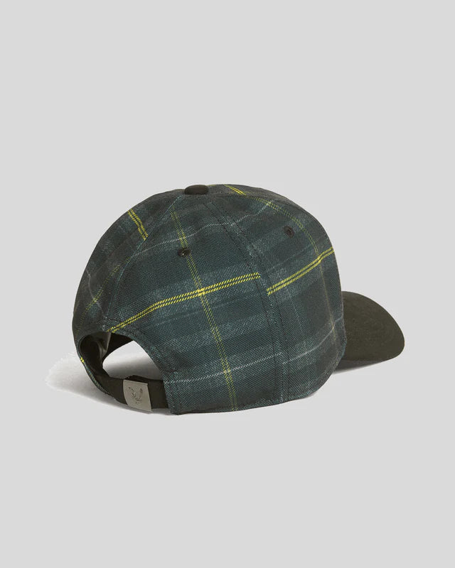 Contrast Peak Tartan Check Baseball Cap - Jet Black